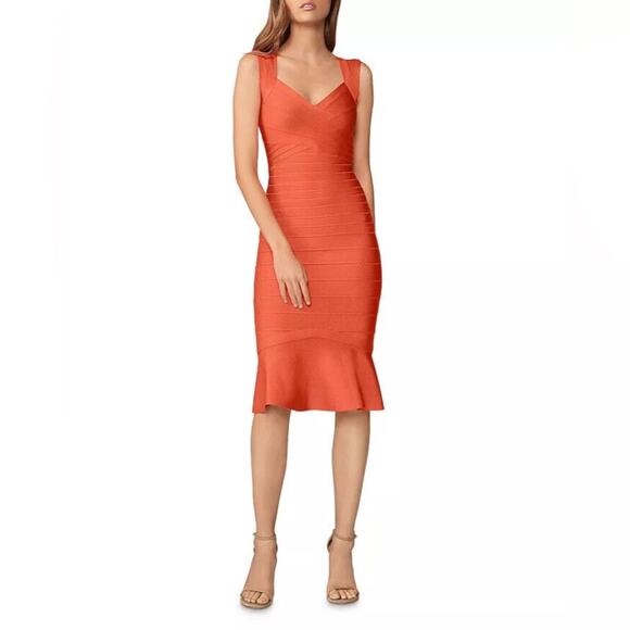 Herve Leger Sweetheart Flare Hem Bandage Dress - Picture 1 of 11